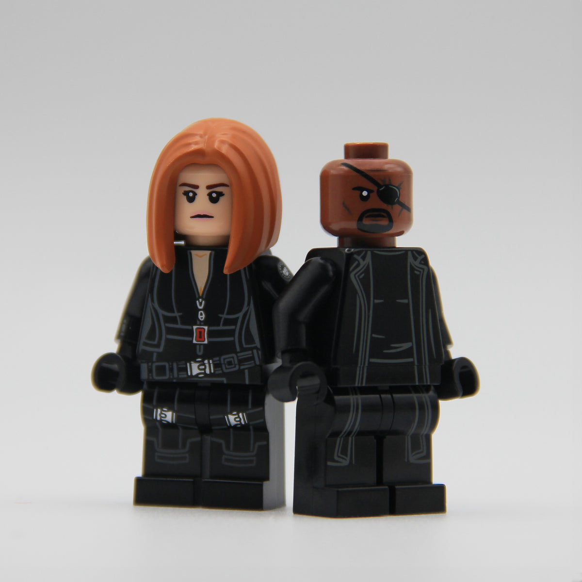 Black Widow and Nick Fury Marvel custom LEGO minifigures by Ra'is Customs