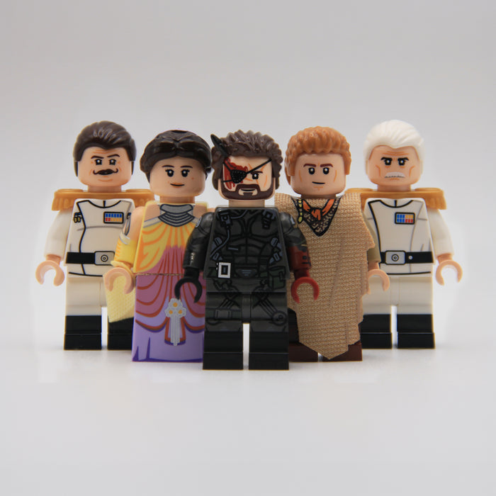 Warlord Zsinj Padme Amidala Venom "Punished" Snake Anakin Skywalker Grand Admiral Gilad Pellaeon Star Wars Metal Gear Solid custom LEGO minifigure by Ra'is Customs and Brick Daddy Minifigures
