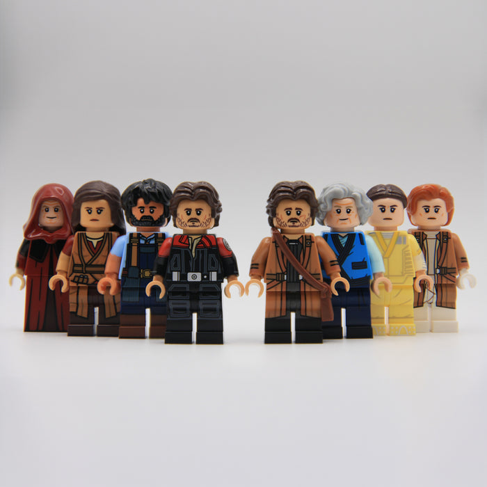 Sheev Palpatine Bix Caleen Brasso Cassian Andor Luthen Rael Kleya Marki Mon Mothma Star Wars custom LEGO minifigure by Ra'is Customs and Brick Daddy Minifigures